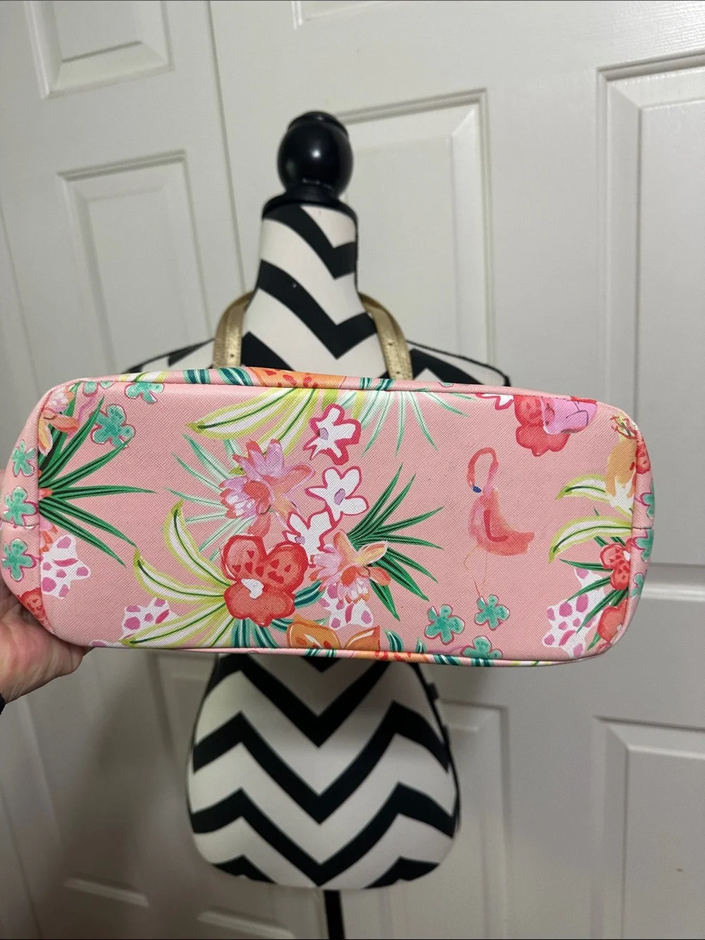 Spartina 449 Flamingo Floral Retreat Medium Tote Bag